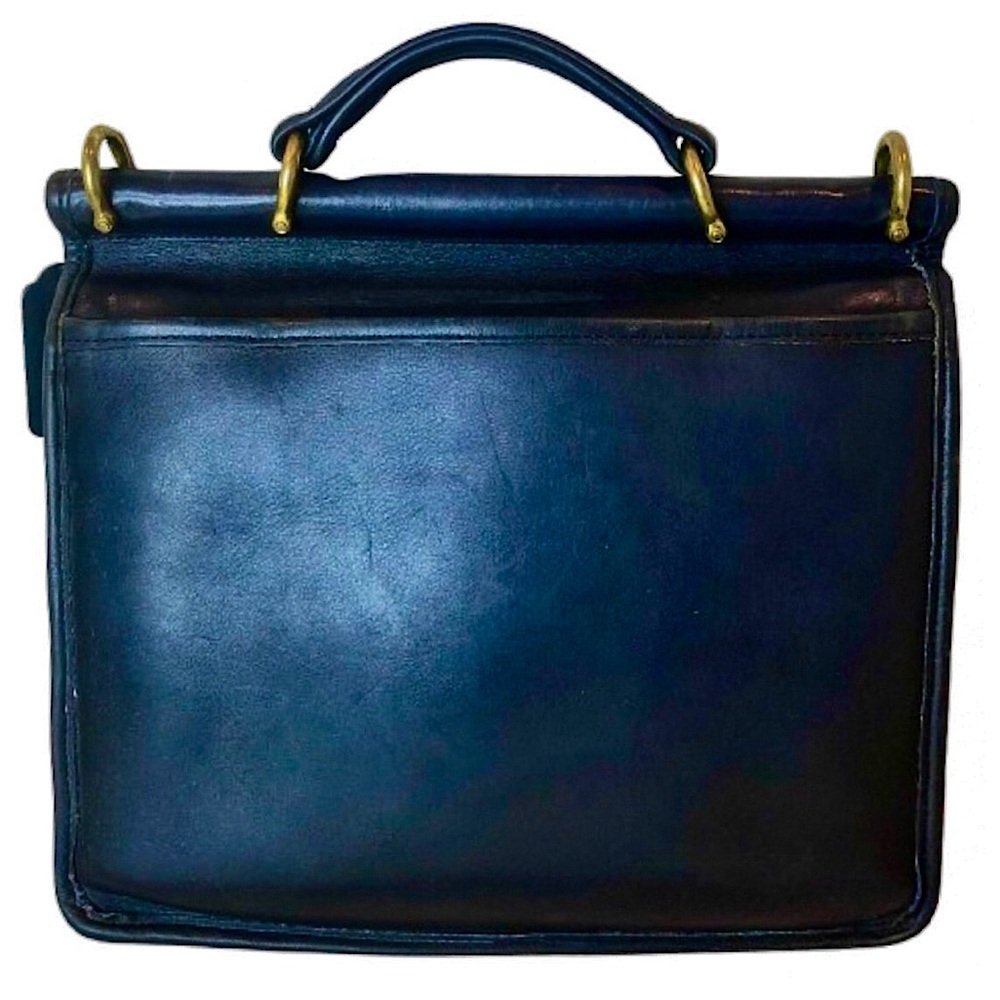 COACH WILLIS Navy Blue Glove Tanned Leather Shoulder Bag Vintage USA 9927 COA - Picture 4 of 17